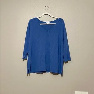 J. Jill Blue V-Neck Top
